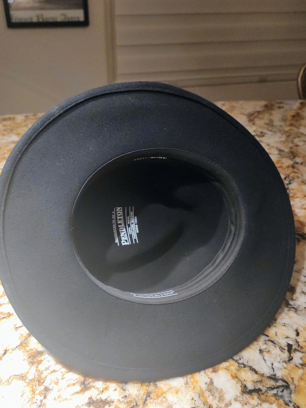 Pendleton Black 100% wool Fedora/Outback with Branded Leather Band